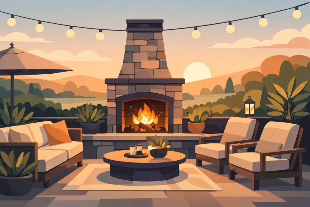 Outdoor Fireplaces That Make Patios Feel Complete