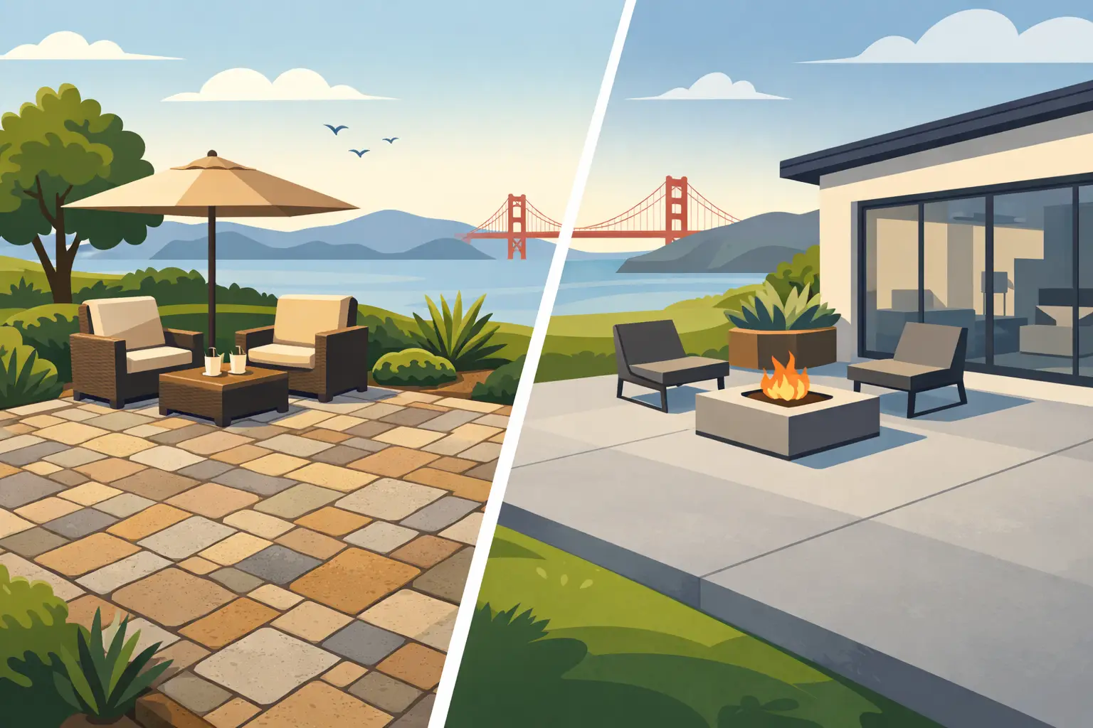 Paver Patio Versus Concrete for Bay Area Homes
