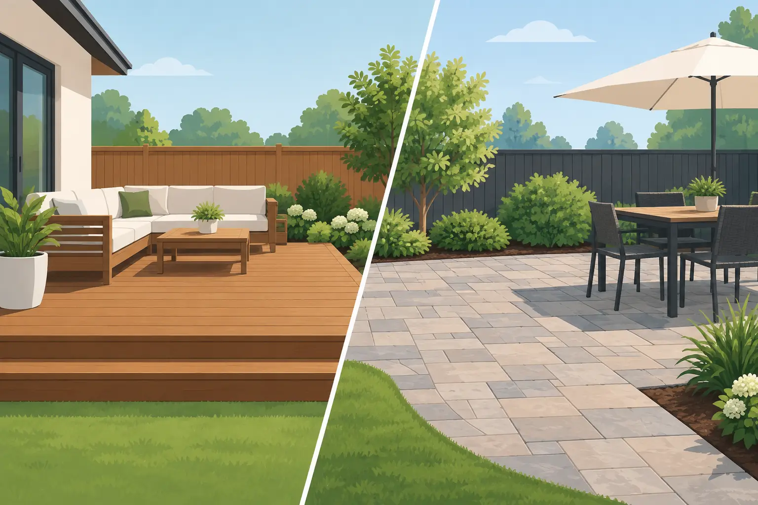 Wood Deck Versus Pavers: Which Fits Your Yard?