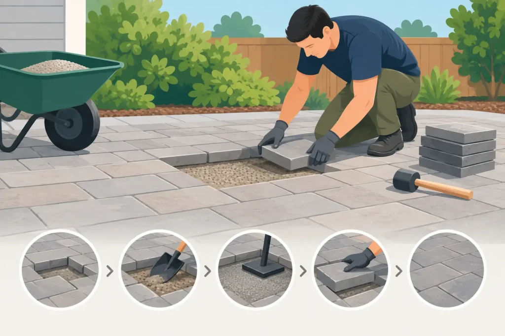 How to Repair Sunken Pavers the Right Way